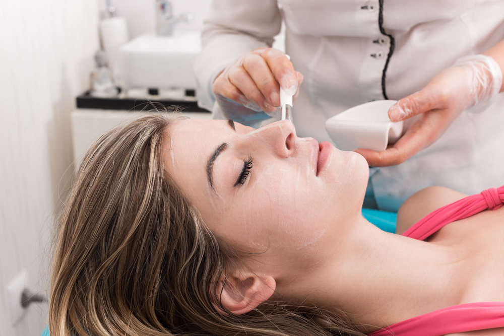 Woman getting a facial